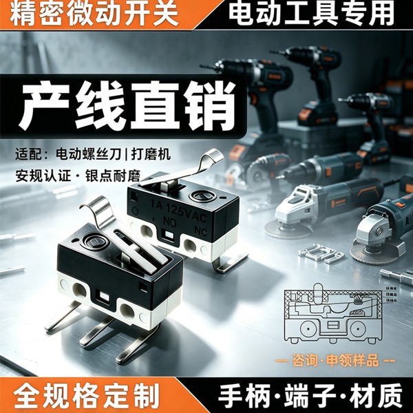 微动开关厂家电动工具专用DM1-11RCR-30电动螺丝刀打磨机微动开关